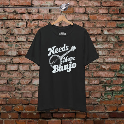 T-Shirt - Needs More Banjo | Music, Funny | Unisex Shirt, Ladies Tee, Tank Top, Long Sleeve, Sweatshirt, Hoodie, Kids from Crypto Zoo Tees