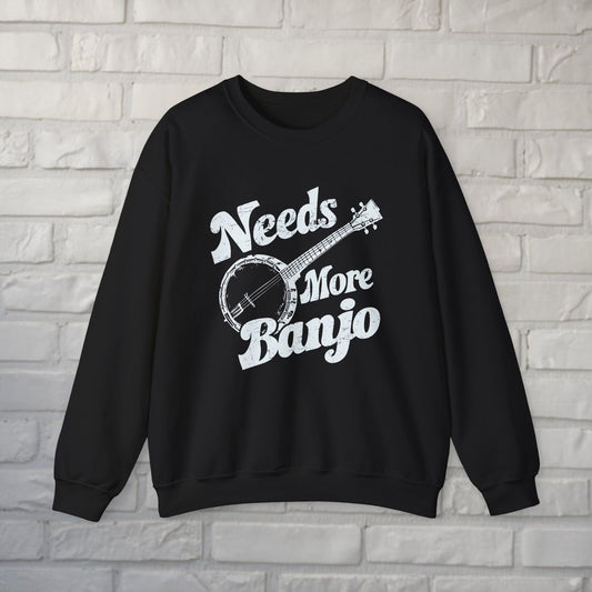 T-Shirt - Needs More Banjo | Music, Funny | Unisex Shirt, Ladies Tee, Tank Top, Long Sleeve, Sweatshirt, Hoodie, Kids from Crypto Zoo Tees