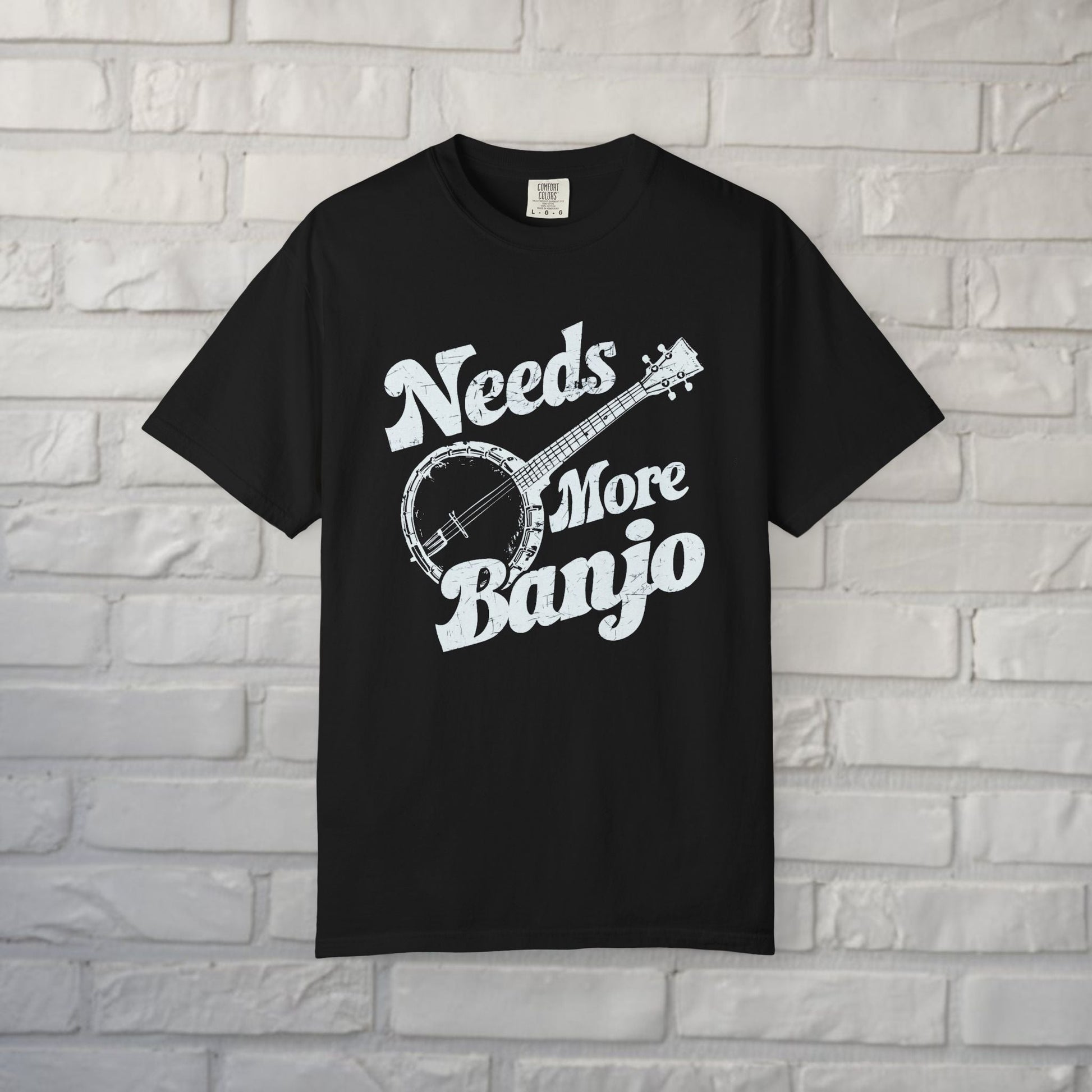 T-Shirt - Needs More Banjo | Music, Funny | Unisex Shirt, Ladies Tee, Tank Top, Long Sleeve, Sweatshirt, Hoodie, Kids from Crypto Zoo Tees