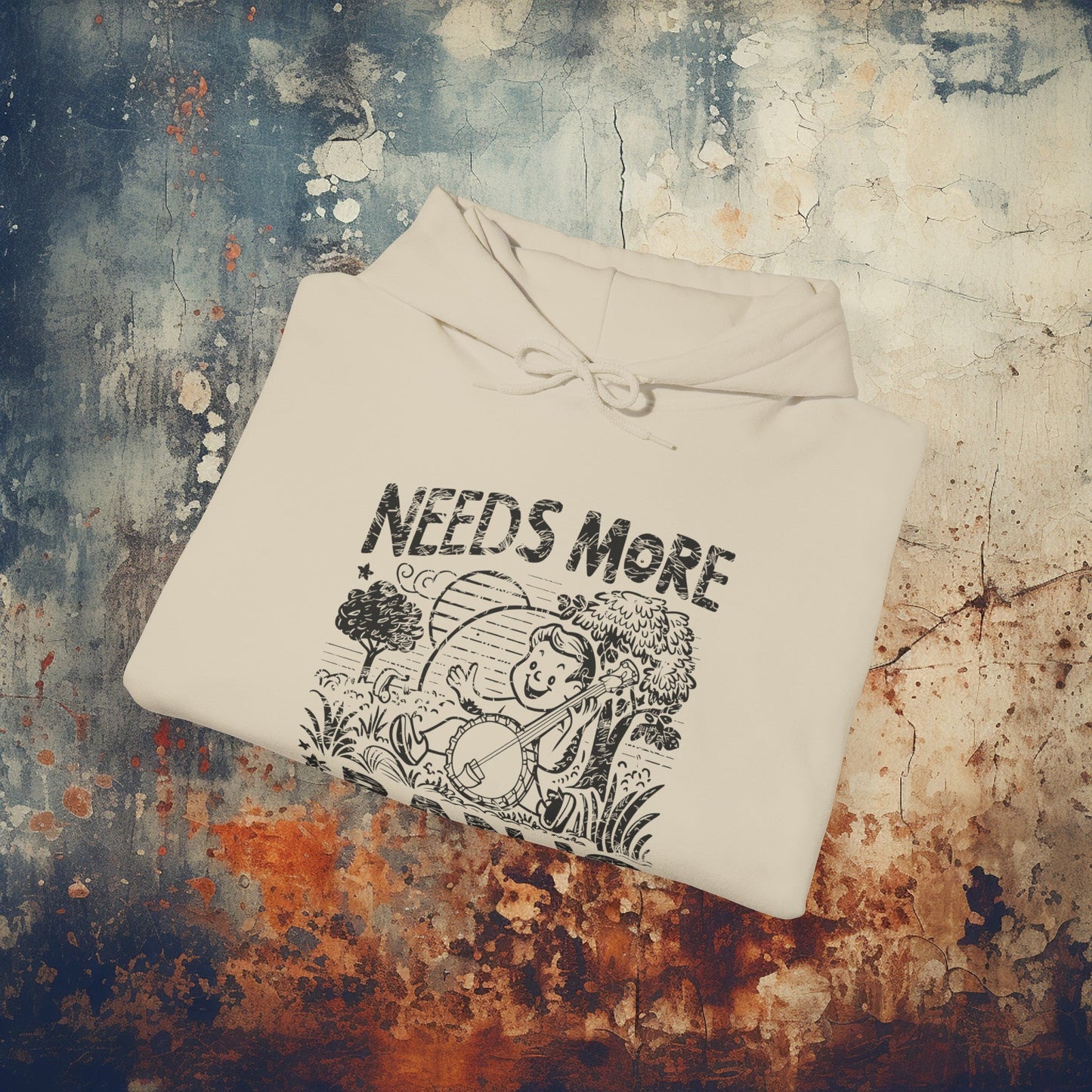 Hoodie - Needs More Banjo | Music | Hoodie | Hooded Sweatshirt from Crypto Zoo Tees