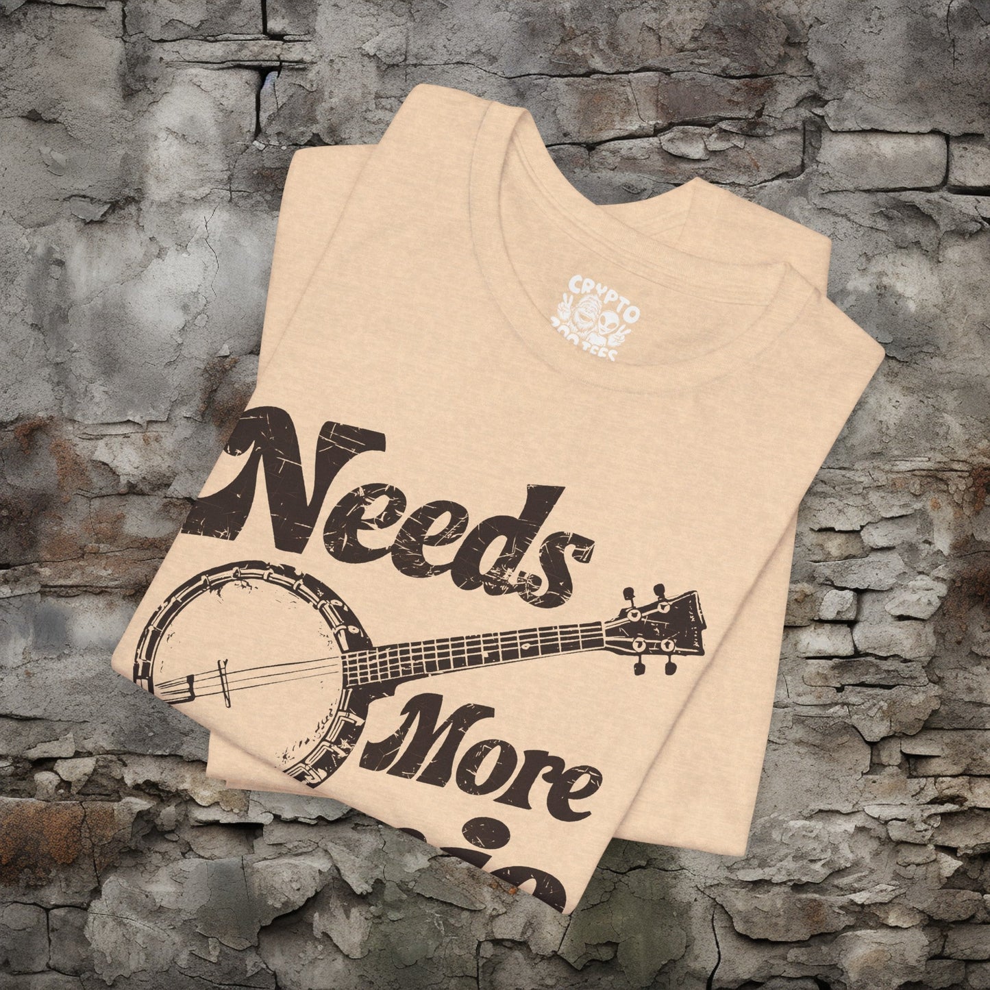 T-Shirt - Needs More Banjo Shirt | Bluegrass Tee | Bella + Canvas Unisex T-shirt from Crypto Zoo Tees