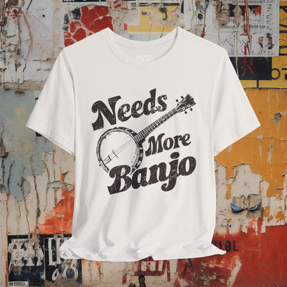 T-Shirt - Needs More Banjo Shirt | Bluegrass Tee | Bella + Canvas Unisex T-shirt from Crypto Zoo Tees