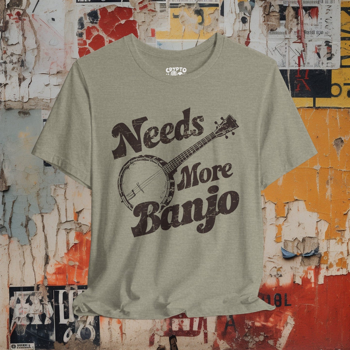 T-Shirt - Needs More Banjo Shirt | Bluegrass Tee | Bella + Canvas Unisex T-shirt from Crypto Zoo Tees