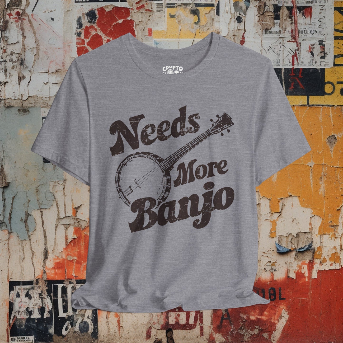 T-Shirt - Needs More Banjo Shirt | Bluegrass Tee | Bella + Canvas Unisex T-shirt from Crypto Zoo Tees