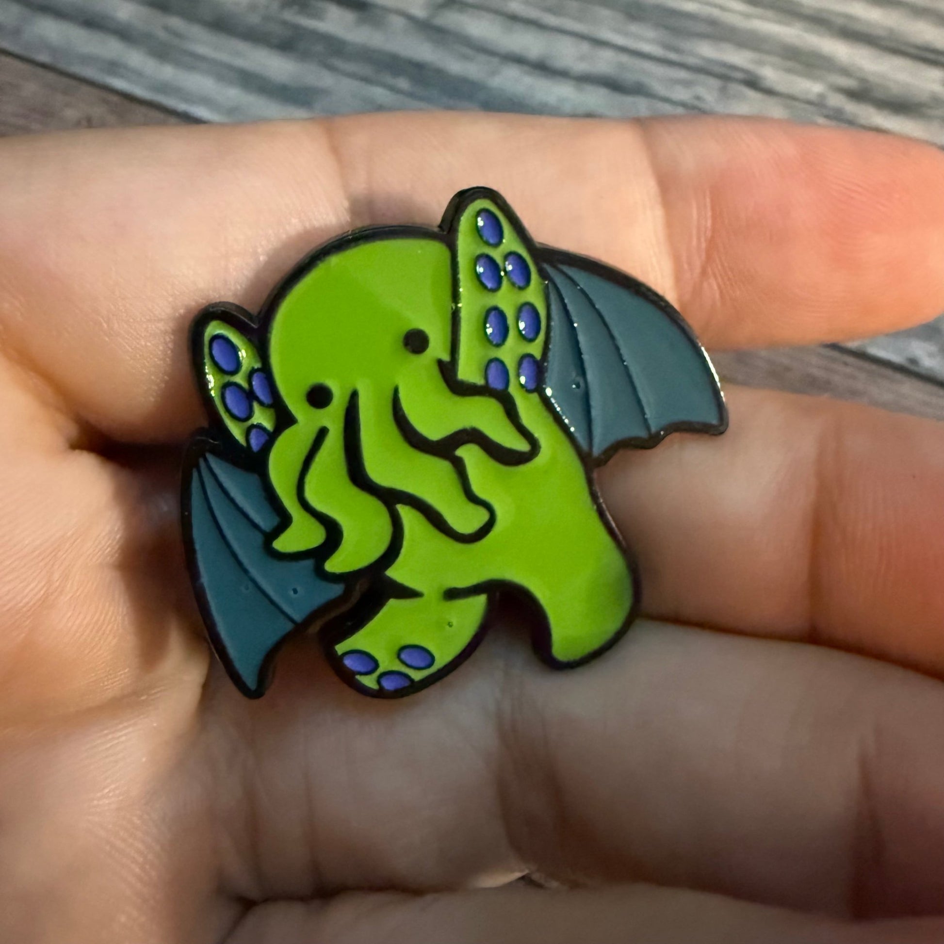  - Neon Cthulhu Enamel Pin | Pinback Button | Cryptids | Punk from Crypto Zoo Tees