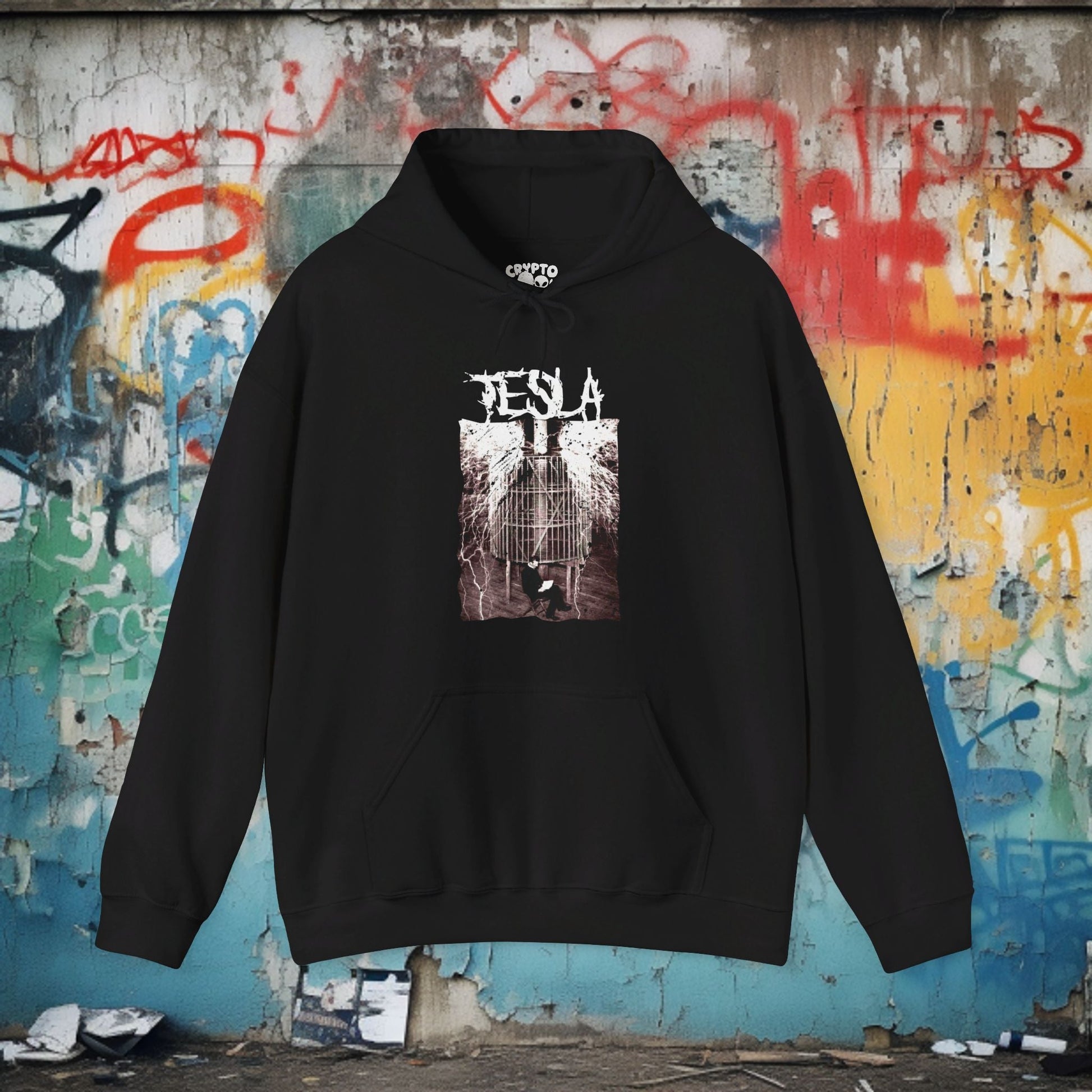 Hoodie - Nikola Tesla | Hoodie | Hooded Sweatshirt from Crypto Zoo Tees