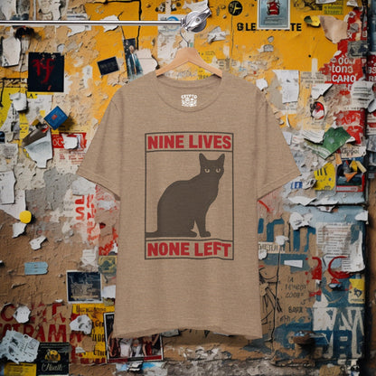 T-Shirt - Nine Lives None Left Cat T-shirt | Animals | Bella + Canvas Unisex T-shirt from Crypto Zoo Tees