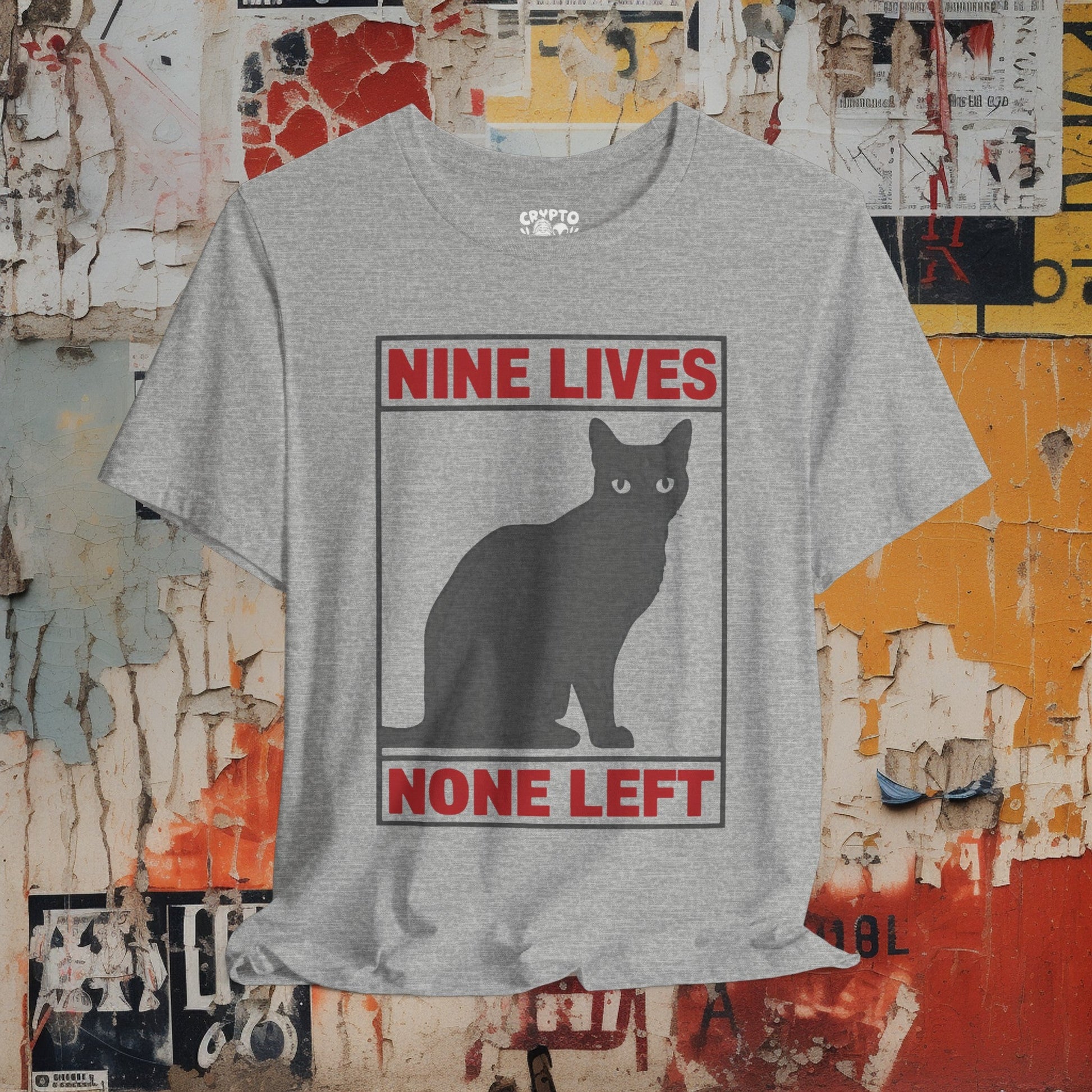 T-Shirt - Nine Lives None Left Cat T-shirt | Animals | Bella + Canvas Unisex T-shirt from Crypto Zoo Tees