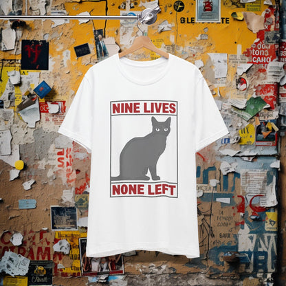 T-Shirt - Nine Lives None Left Cat T-shirt | Animals | Bella + Canvas Unisex T-shirt from Crypto Zoo Tees