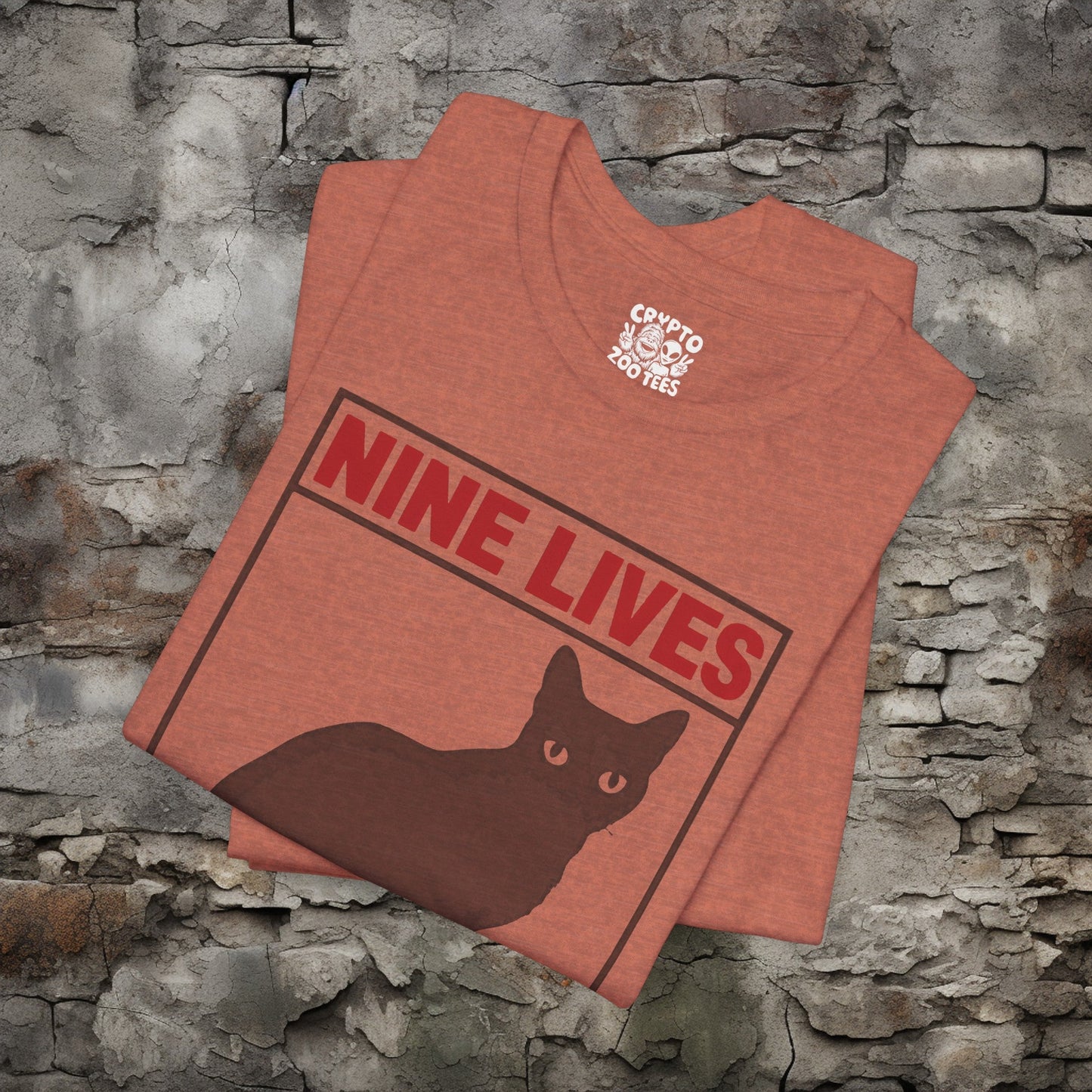 T-Shirt - Nine Lives None Left Cat T-shirt | Animals | Bella + Canvas Unisex T-shirt from Crypto Zoo Tees