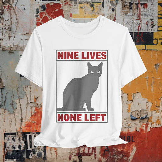 T-Shirt - Nine Lives None Left Cat T-shirt | Animals | Bella + Canvas Unisex T-shirt from Crypto Zoo Tees