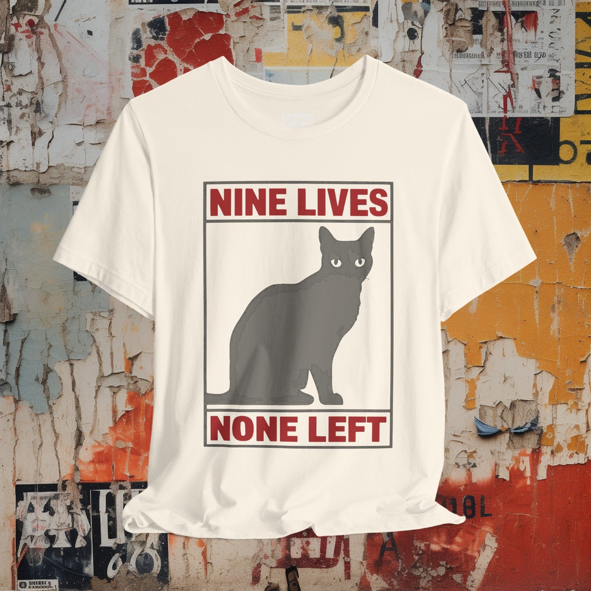 T-Shirt - Nine Lives None Left Cat T-shirt | Animals | Bella + Canvas Unisex T-shirt from Crypto Zoo Tees