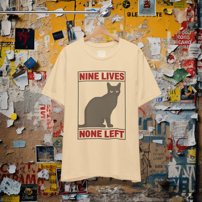 T-Shirt - Nine Lives None Left Cat T-shirt | Animals | Bella + Canvas Unisex T-shirt from Crypto Zoo Tees