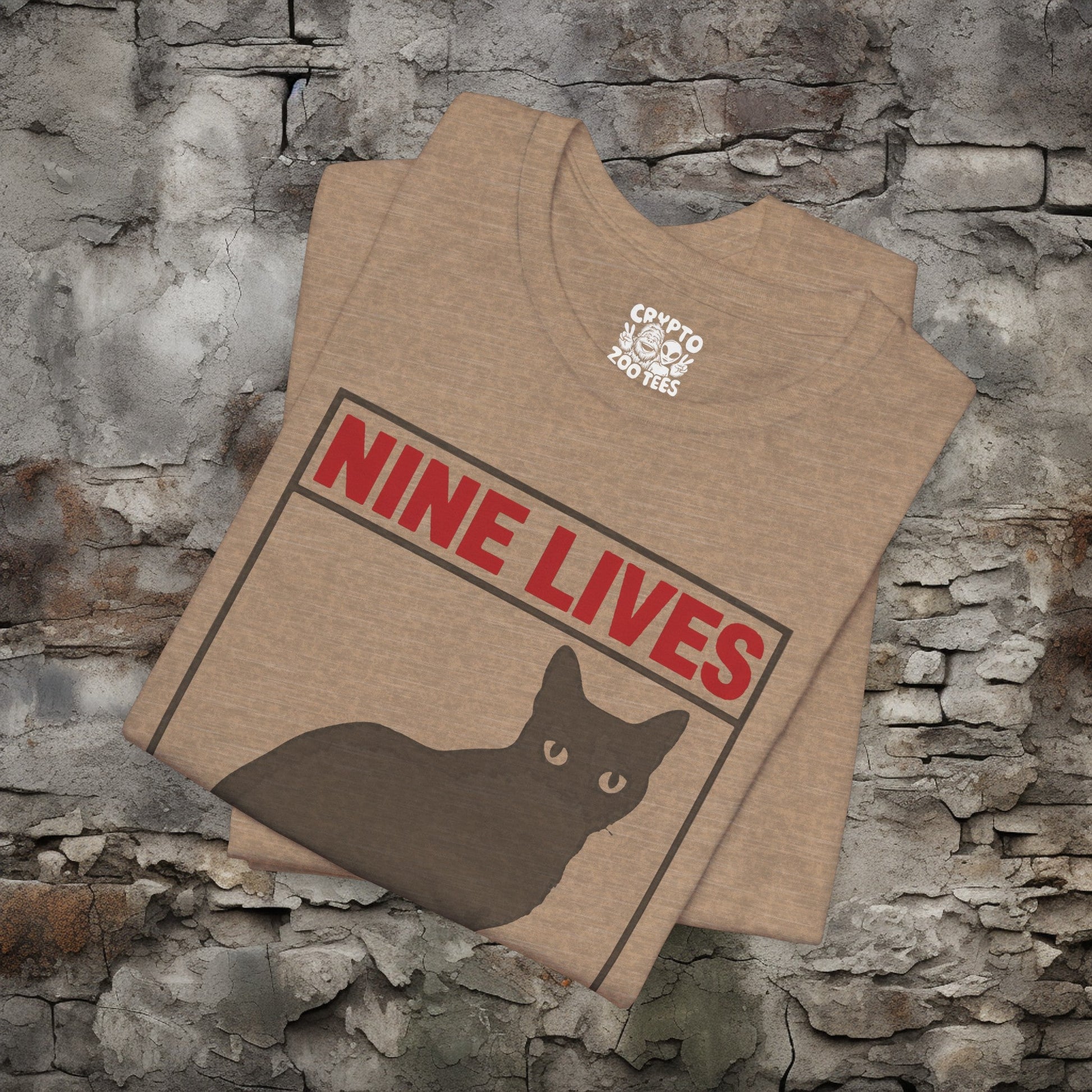 T-Shirt - Nine Lives None Left Cat T-shirt | Animals | Bella + Canvas Unisex T-shirt from Crypto Zoo Tees