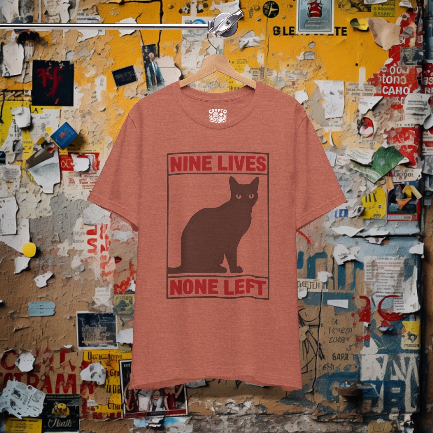 T-Shirt - Nine Lives None Left Cat T-shirt | Animals | Bella + Canvas Unisex T-shirt from Crypto Zoo Tees