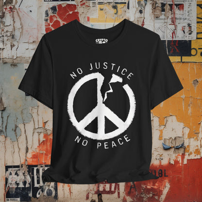 T-Shirt - No Justice No Peace Punk Protest Tee | Bella + Canvas Unisex T-shirt from Crypto Zoo Tees