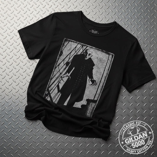 T-Shirt - Nosferatu Vampire Design | Unisex Heavy Cotton - Gildan 5000 | Horror, Ghosts & Paranormal | Goth/Gothic from Crypto Zoo Tees