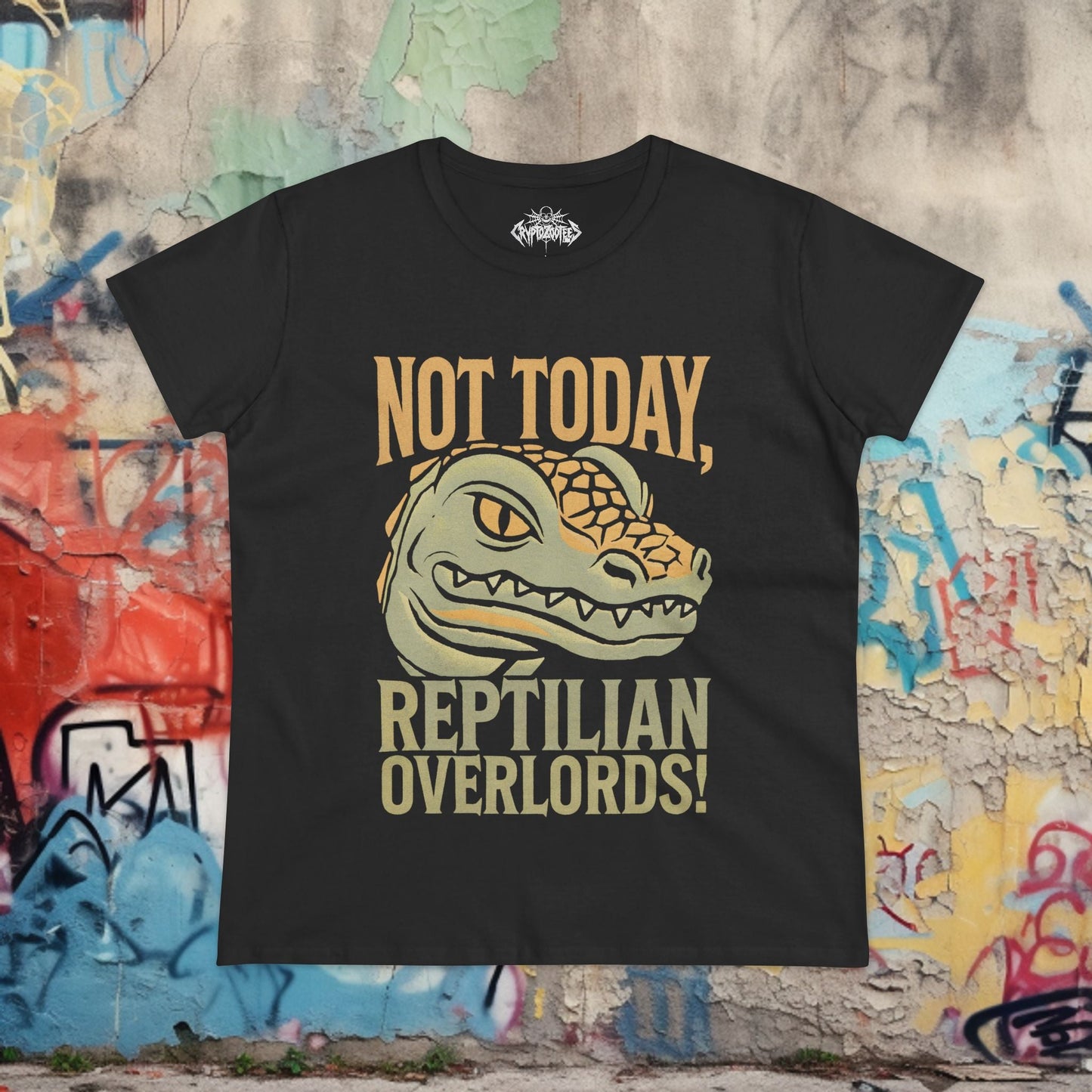 T-Shirt - not today reptilian - ladies from Crypto Zoo Tees