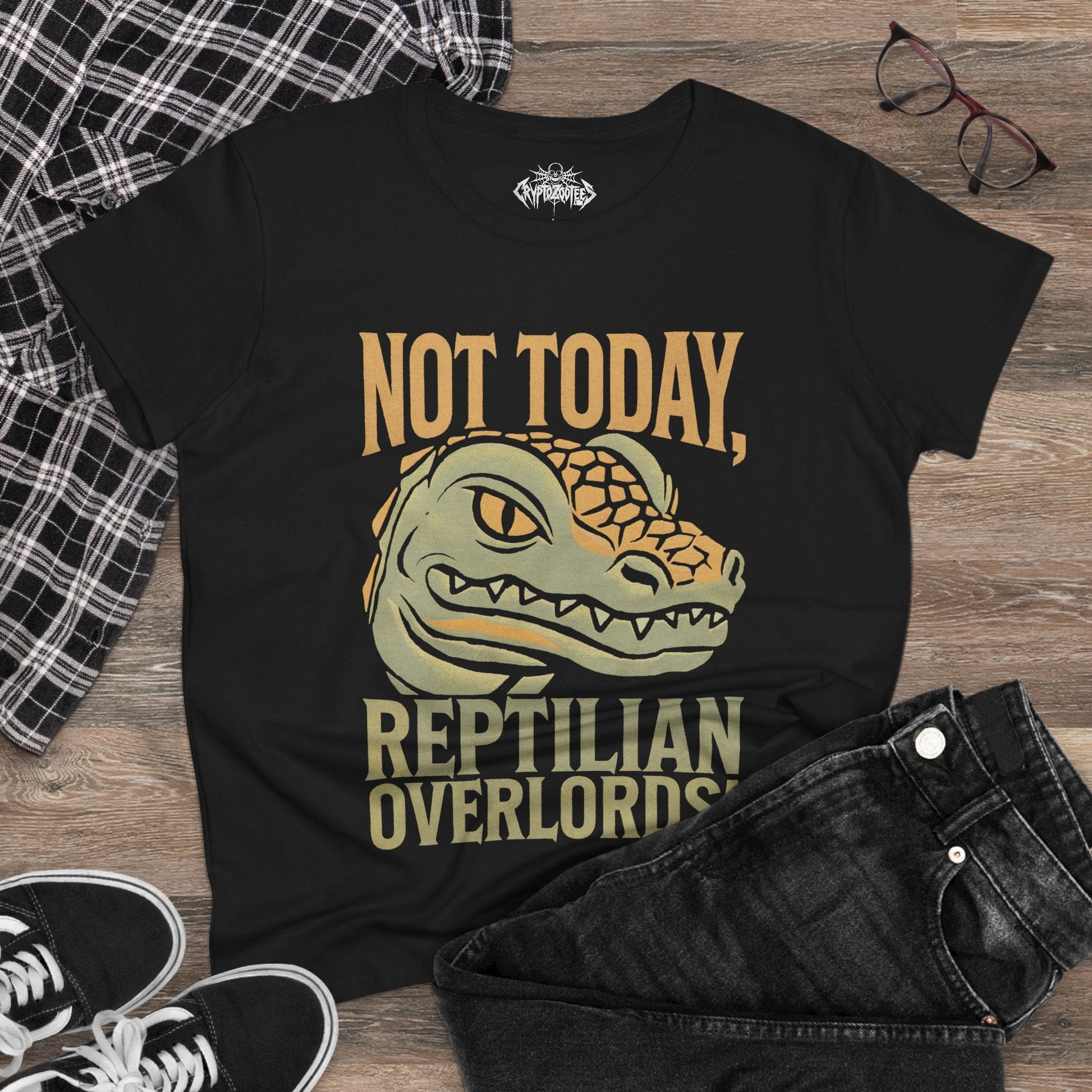 T-Shirt - not today reptilian - ladies from Crypto Zoo Tees