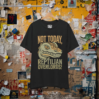 T-Shirt - Not Today Reptilian Overlords Shirt Funny Alien Conspiracy T-Shirt Humor Gift for UFO Fans Reptilian Theory Graphic Tee from Crypto Zoo Tees