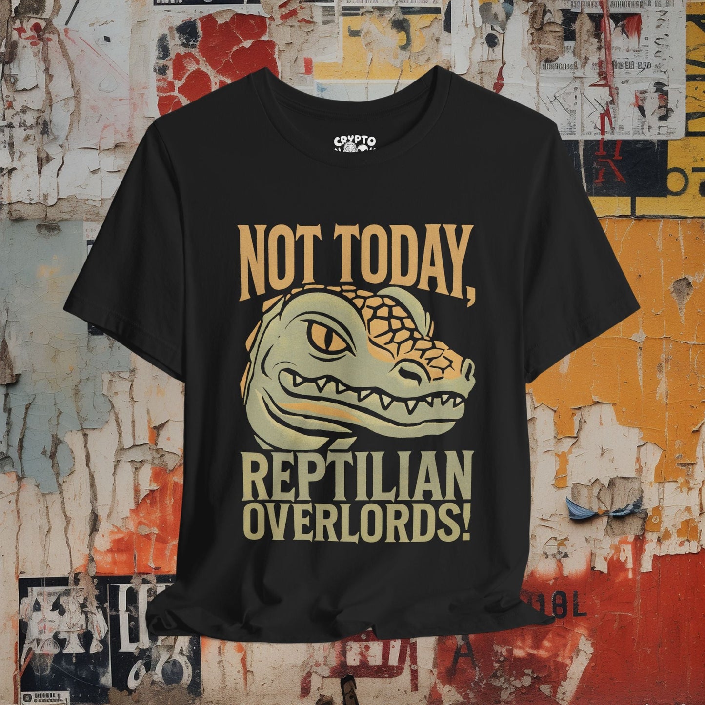 T-Shirt - Not Today Reptilian Overlords Shirt Funny Alien Conspiracy T-Shirt Humor Gift for UFO Fans Reptilian Theory Graphic Tee from Crypto Zoo Tees