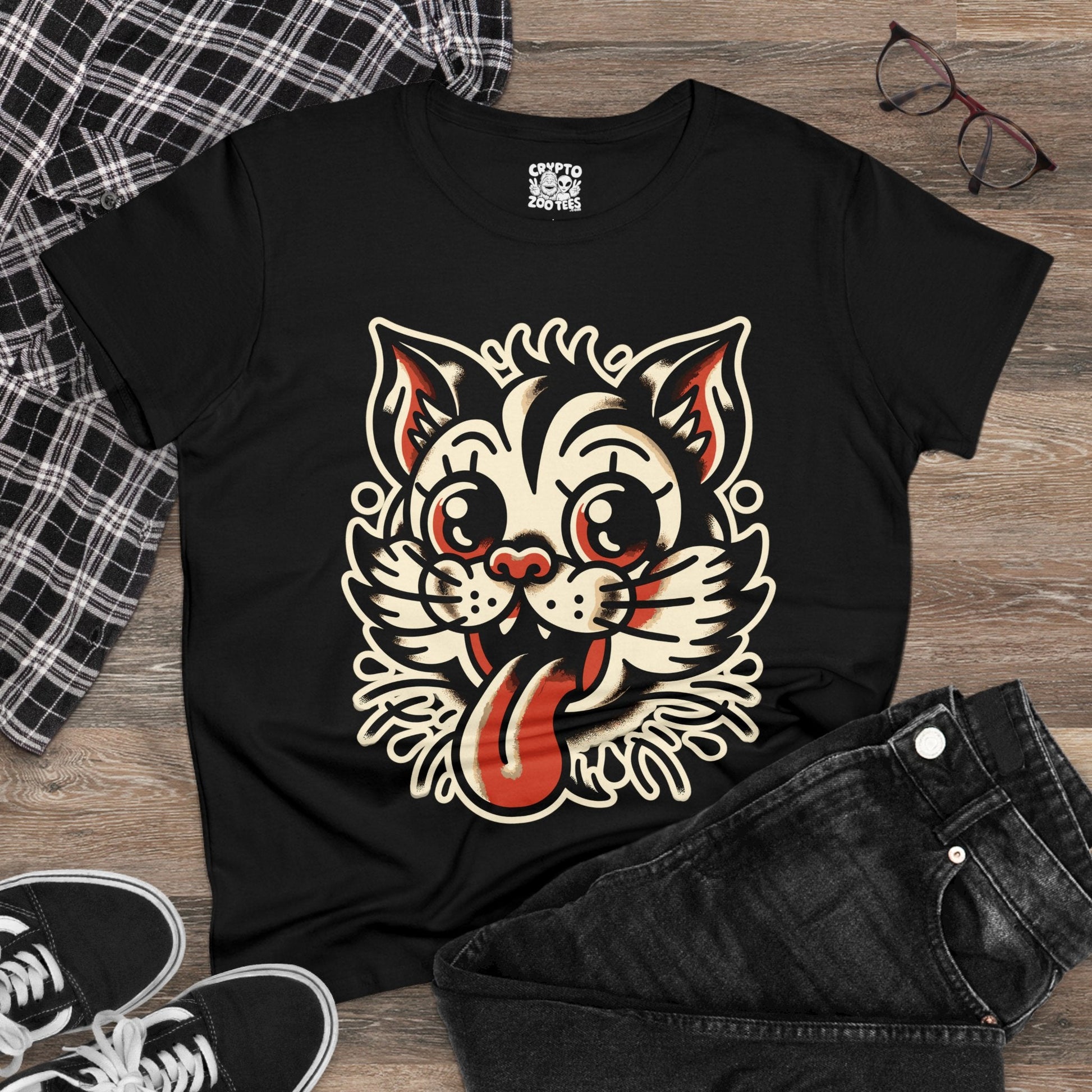 T-Shirt - Old School Cat ladies - swift - of from Crypto Zoo Tees