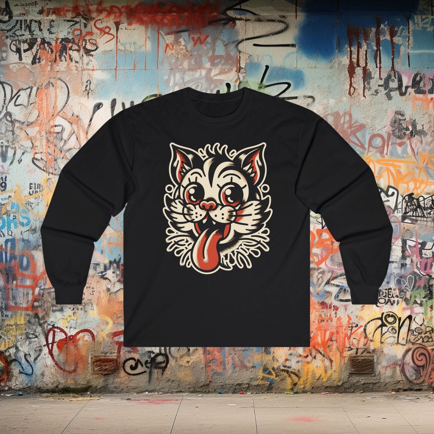 Long - sleeve - Old School Cat - long sleeve - swiftpod from Crypto Zoo Tees