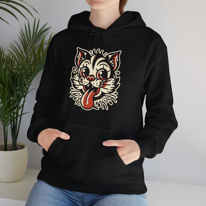 Hoodie - Old School Cat Single Sided Hoodie from Crypto Zoo Tees