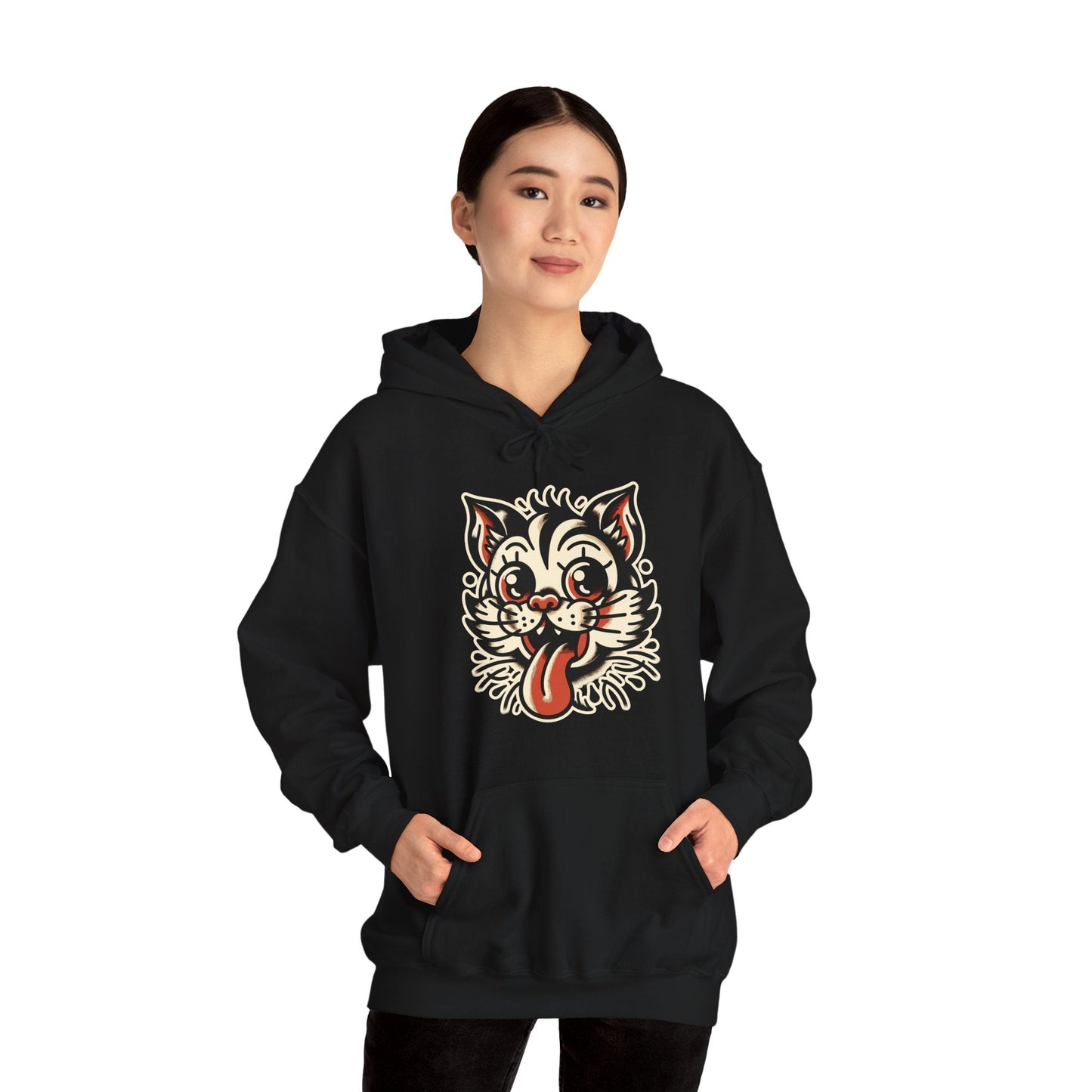 Hoodie - Old School Cat Single Sided Hoodie from Crypto Zoo Tees