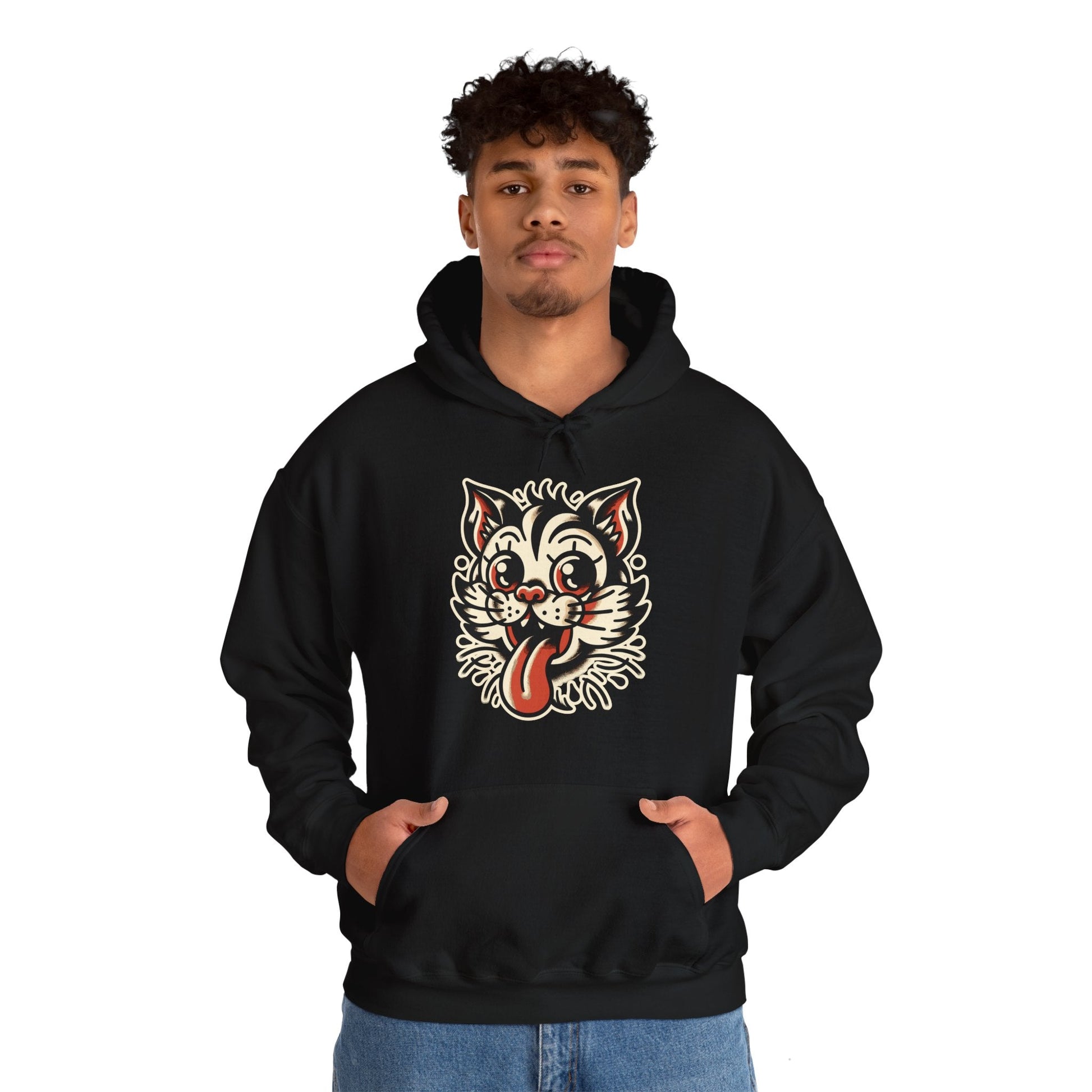 Hoodie - Old School Cat Single Sided Hoodie from Crypto Zoo Tees