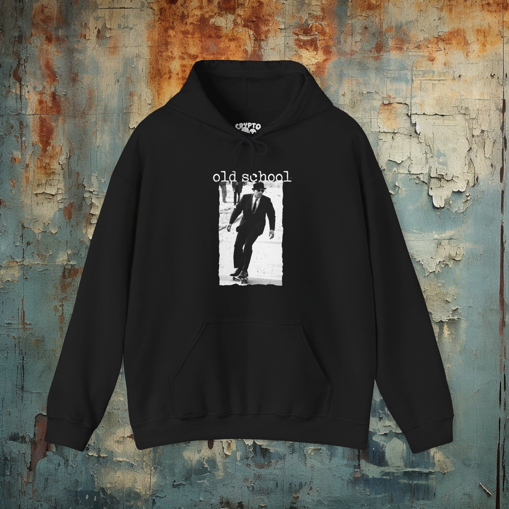 Hoodie - Old School Skate | Vintage Skateboard | Hoodie | Hooded Sweatshirt from Crypto Zoo Tees