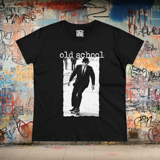 T-Shirt - Old School Skate | Vintage Skateboard | Women's T-Shirt | Cotton Tee from Crypto Zoo Tees