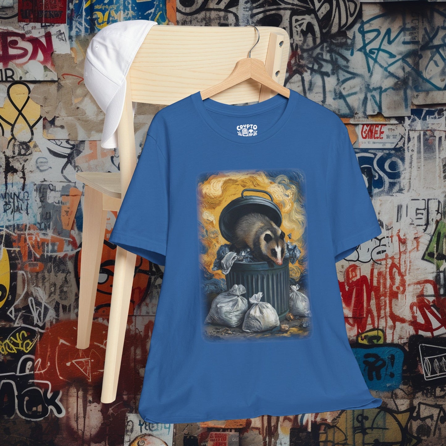 Opposum Eating Trash Van Gogh Shirt | Bella+Canvas Tee | Funny Artist Shirt - Crypto Zoo Tees - T-Shirt