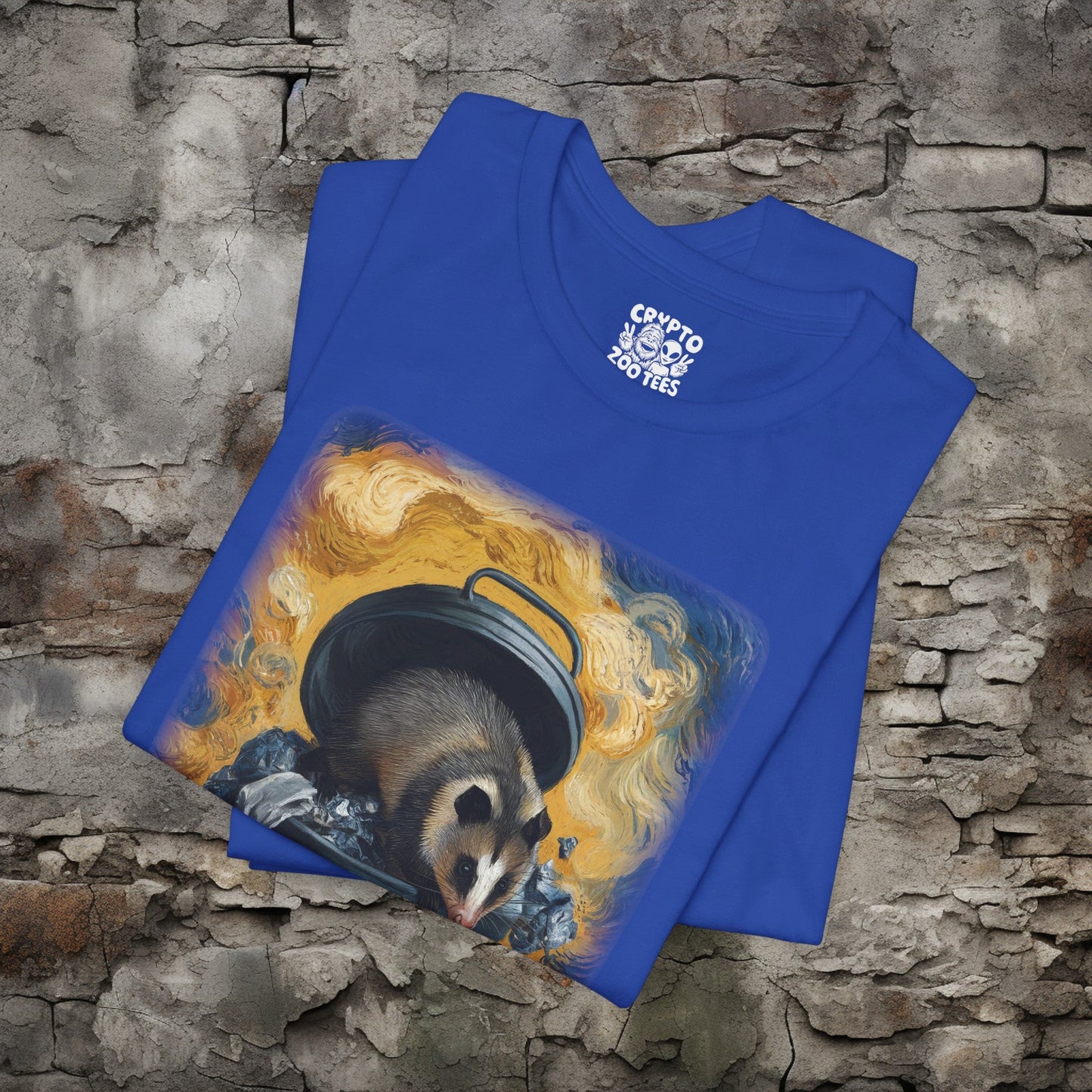 Opposum Eating Trash Van Gogh Shirt | Bella+Canvas Tee | Funny Artist Shirt - Crypto Zoo Tees - T-Shirt