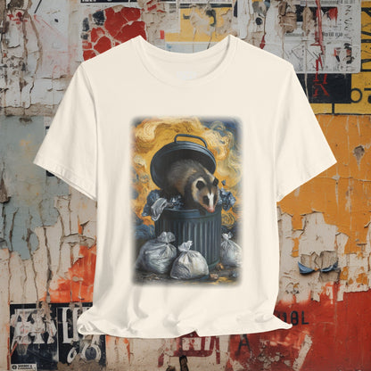 T-Shirt - Opposum Eating Trash Van Gogh Shirt | Bella+Canvas Tee | Funny Artist Shirt from Crypto Zoo Tees