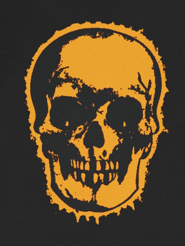 T-Shirt - Orange Comic Style Skull Shirt: Soft Cotton T-shirt - Punk Goth Tee from Crypto Zoo Tees