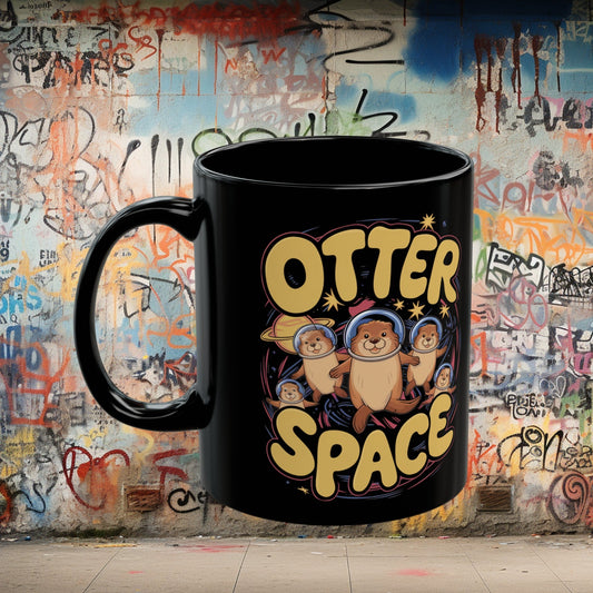 Mug - Otter Space Cute Funny Astronaut Otter | 11oz Coffee Mug | Cup from Crypto Zoo Tees