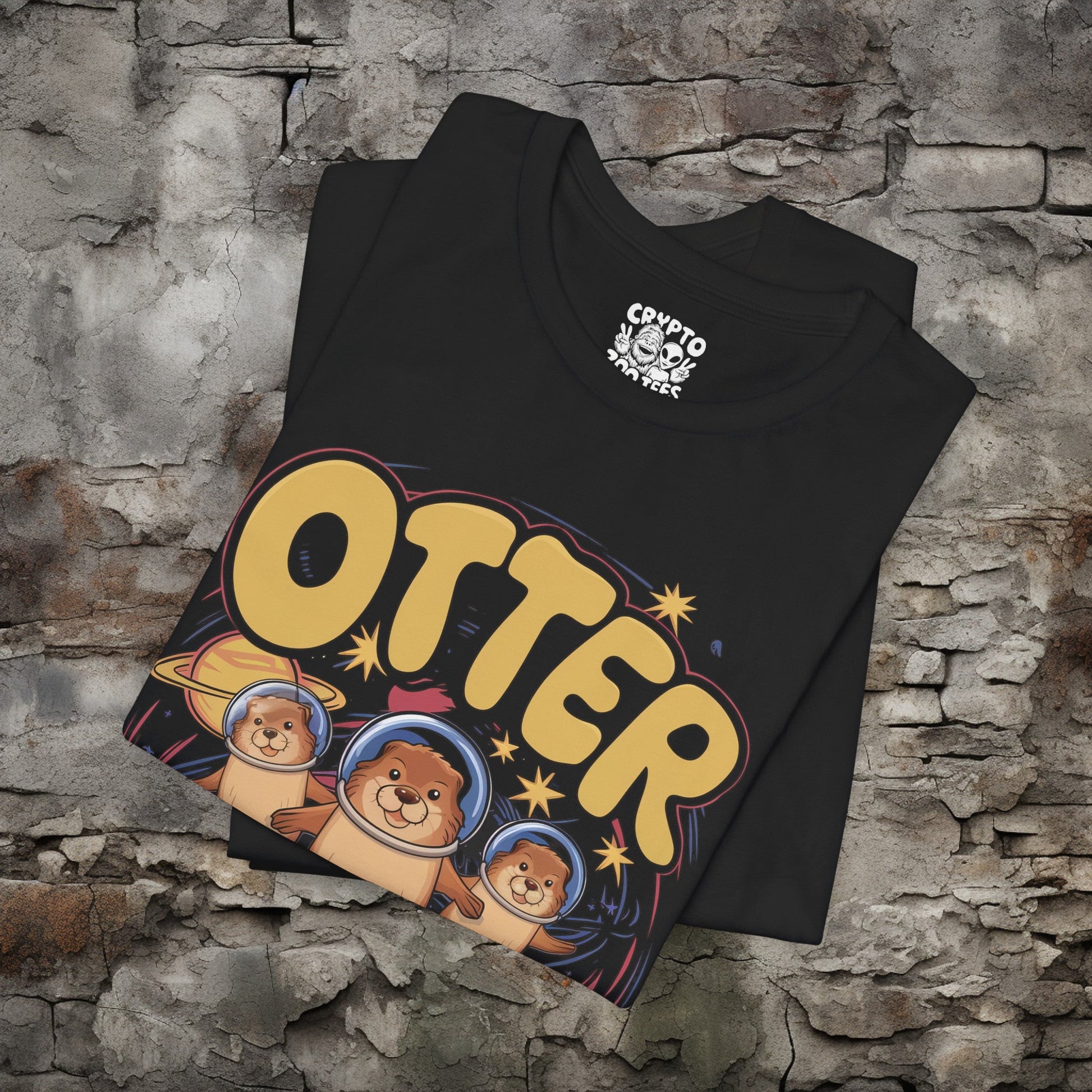 T-Shirt - Otter Space Cute Funny Astronaut Otter Tee | Bella + Canvas Unisex T-shirt from Crypto Zoo Tees