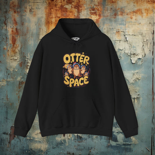 Hoodie - Otter Space Cute Funny Astronaut Otter Tee | Hoodie | Hooded Sweatshirt from Crypto Zoo Tees