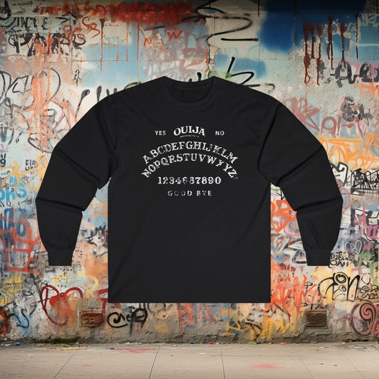 Long - sleeve - Ouija Board Long Sleeve T-Shirt | Long Sleeve T-Shirt | Paranormal, Halloween, Spiritual | Goth, Gothic from Crypto Zoo Tees