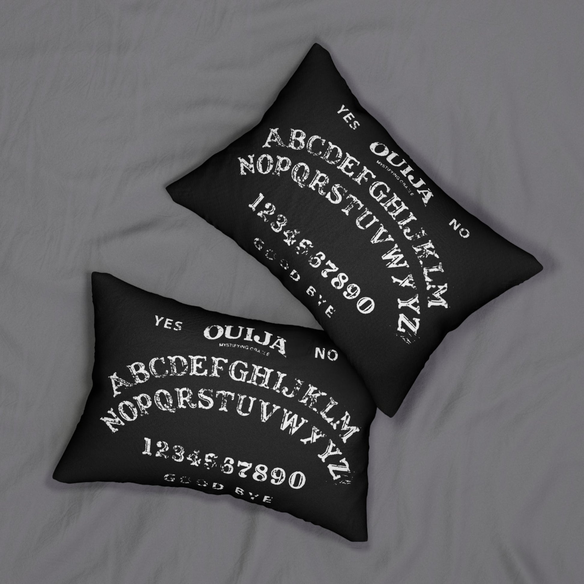 Home Decor - OUIJA BOARD PILLOW | Gothic Paranormal Decor | Occult Witch | Spun Polyester Lumbar Pillow | Pillow Included! from Crypto Zoo Tees