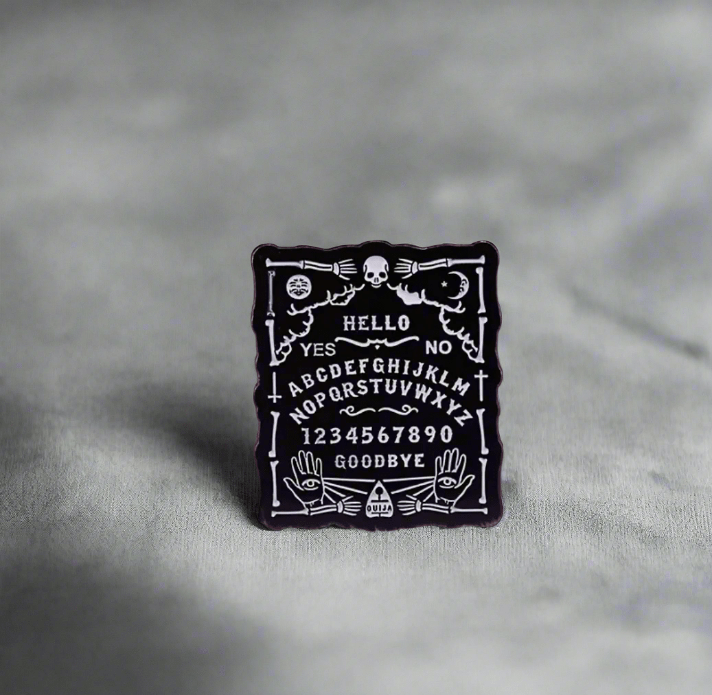  - Ouija Board Pinback Button | Pinback Button | Ghosts & Paranormal, Funny | Goth, Retro & Vintage from Crypto Zoo Tees