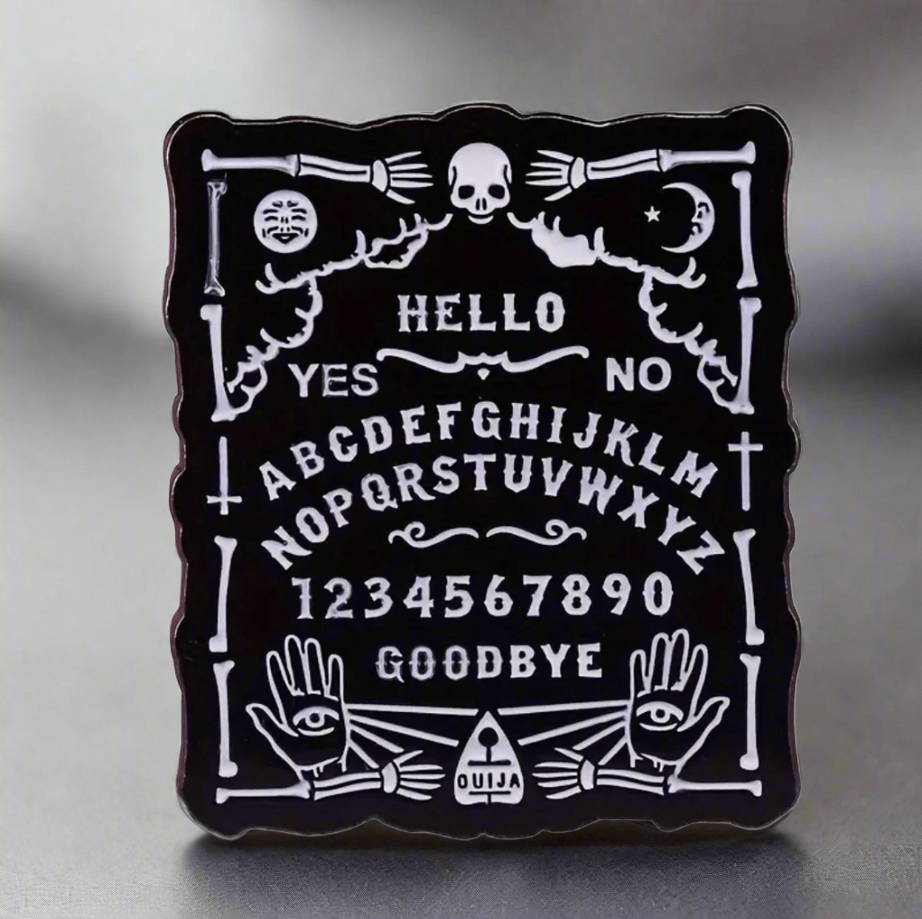  - Ouija Board Pinback Button | Pinback Button | Ghosts & Paranormal, Funny | Goth, Retro & Vintage from Crypto Zoo Tees