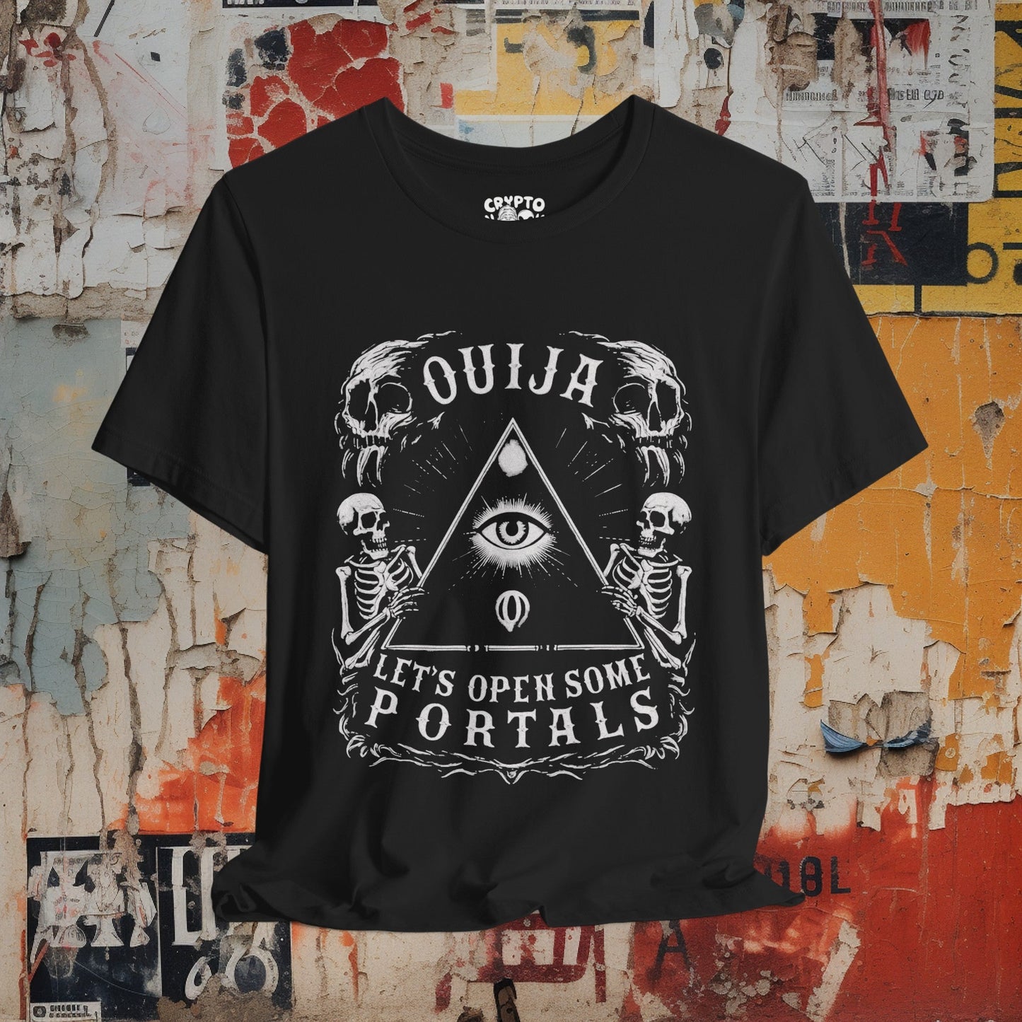 Ouija - Let's Open Portals Funny Gothic Tee | Bella + Canvas Unisex T-shirt - Crypto Zoo Tees - T-Shirt