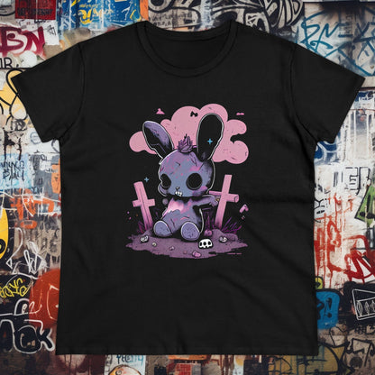 T-Shirt - Pastel Goth Death Bunny | Women's T-Shirt | Cotton Ladies Tee from Crypto Zoo Tees