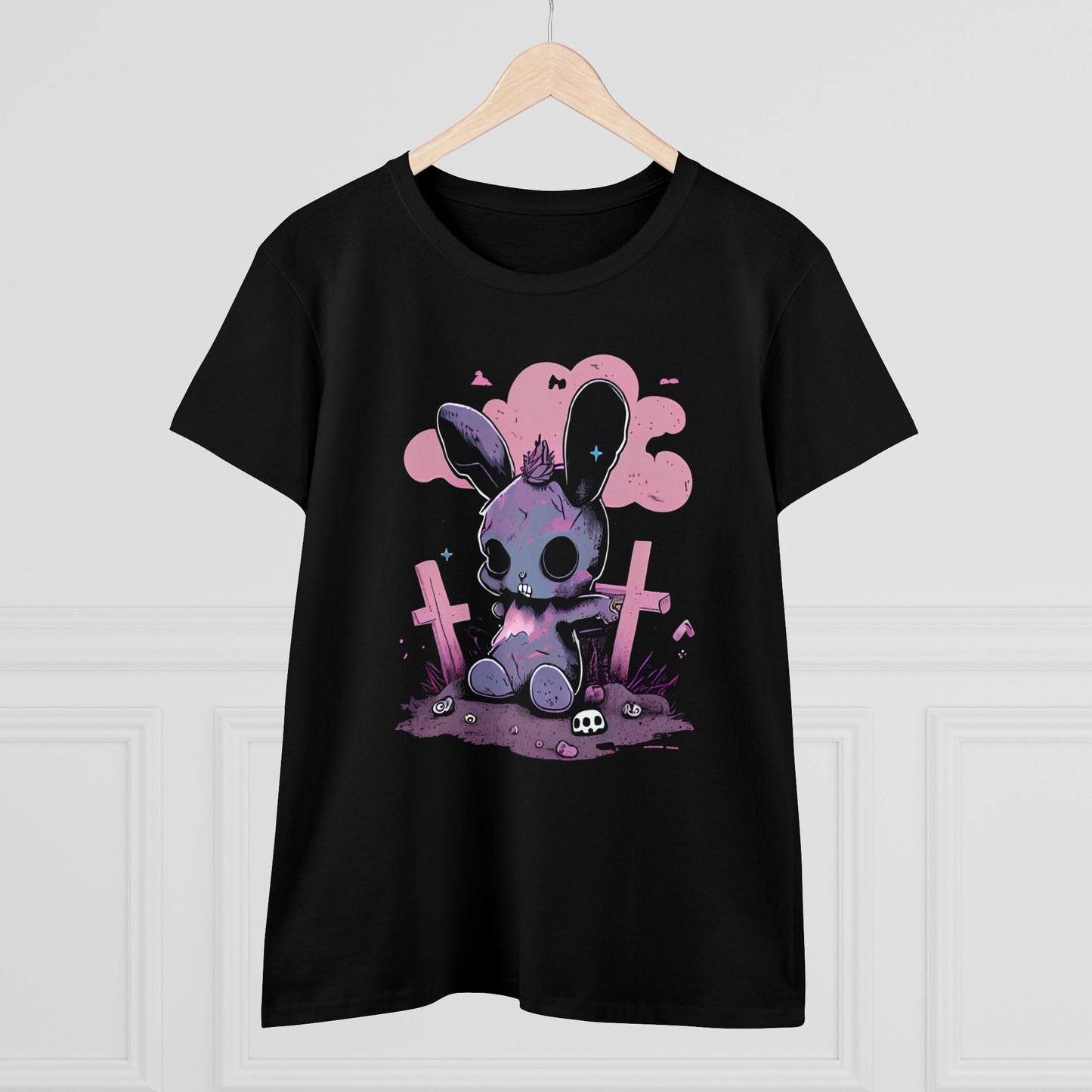 T-Shirt - Pastel Goth Death Bunny | Women's T-Shirt | Cotton Ladies Tee from Crypto Zoo Tees