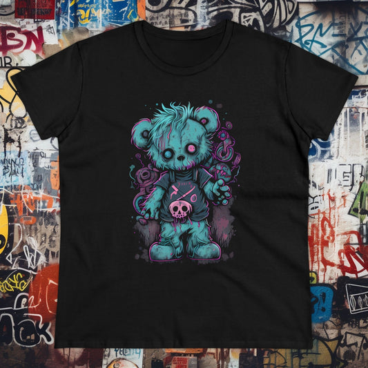 T-Shirt - Pastel Goth Death Rock Teddy | Women's T-Shirt | Cotton Ladies Tee from Crypto Zoo Tees