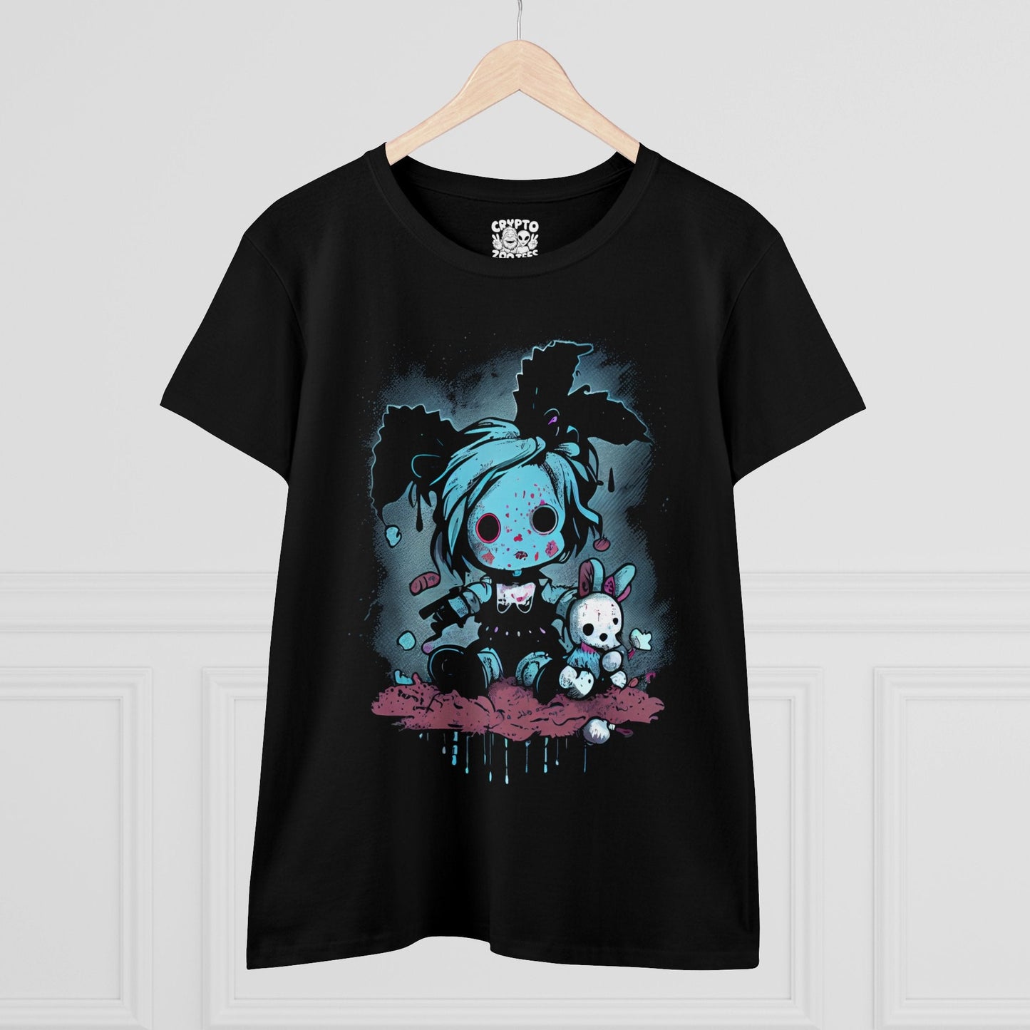 T-Shirt - pastel goth doll - ladies tee from Crypto Zoo Tees