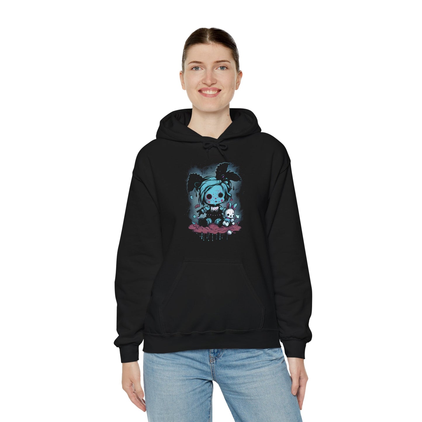 Hoodie - Pastel Goth Doll Single Sided Hoodie from Crypto Zoo Tees