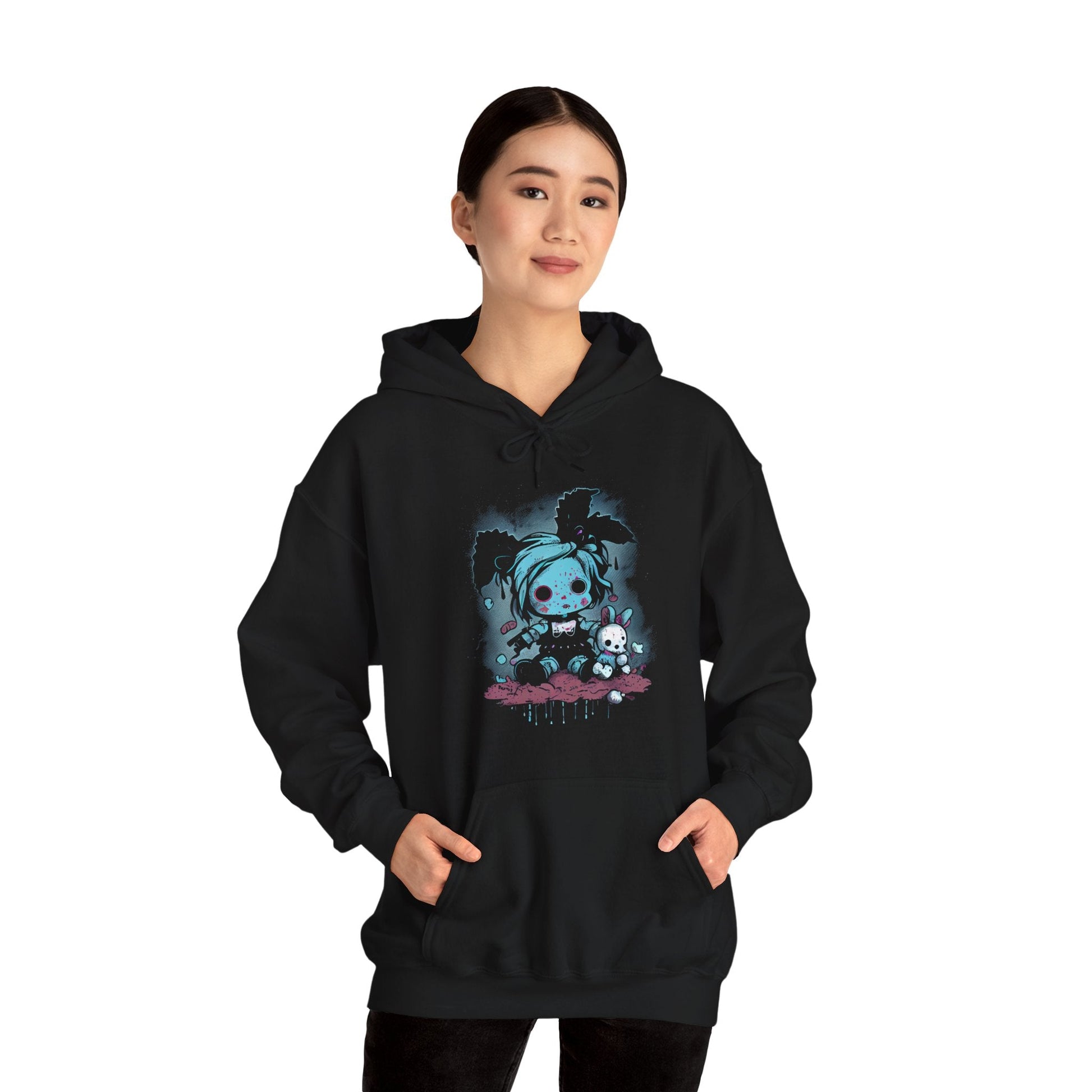 Hoodie - Pastel Goth Doll Single Sided Hoodie from Crypto Zoo Tees